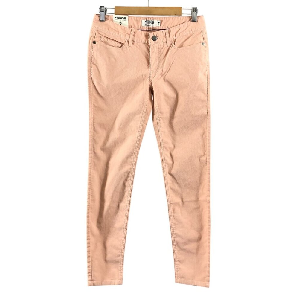 Mountain Khakis Womens Canyon Cord Pants Corduroy Skinny Pink Slim Fit 2